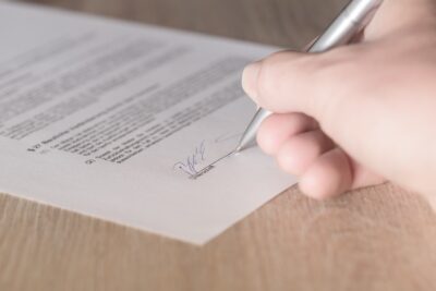 Unterzeichnung Vertrag vertrag unterzeichnung